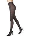Women's Twin Rib Opaque Nylon Control Top Tights : Color: Charcoal