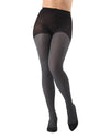 Women's Twin Rib Opaque Nylon Control Top Tights : Color: Heather Gray