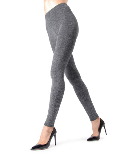 Women's Spacedye Fleece Lined Winter Tights : Color: Black