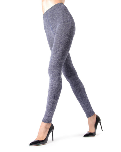 Women's Spacedye Fleece Lined Winter Tights : Color: Denim