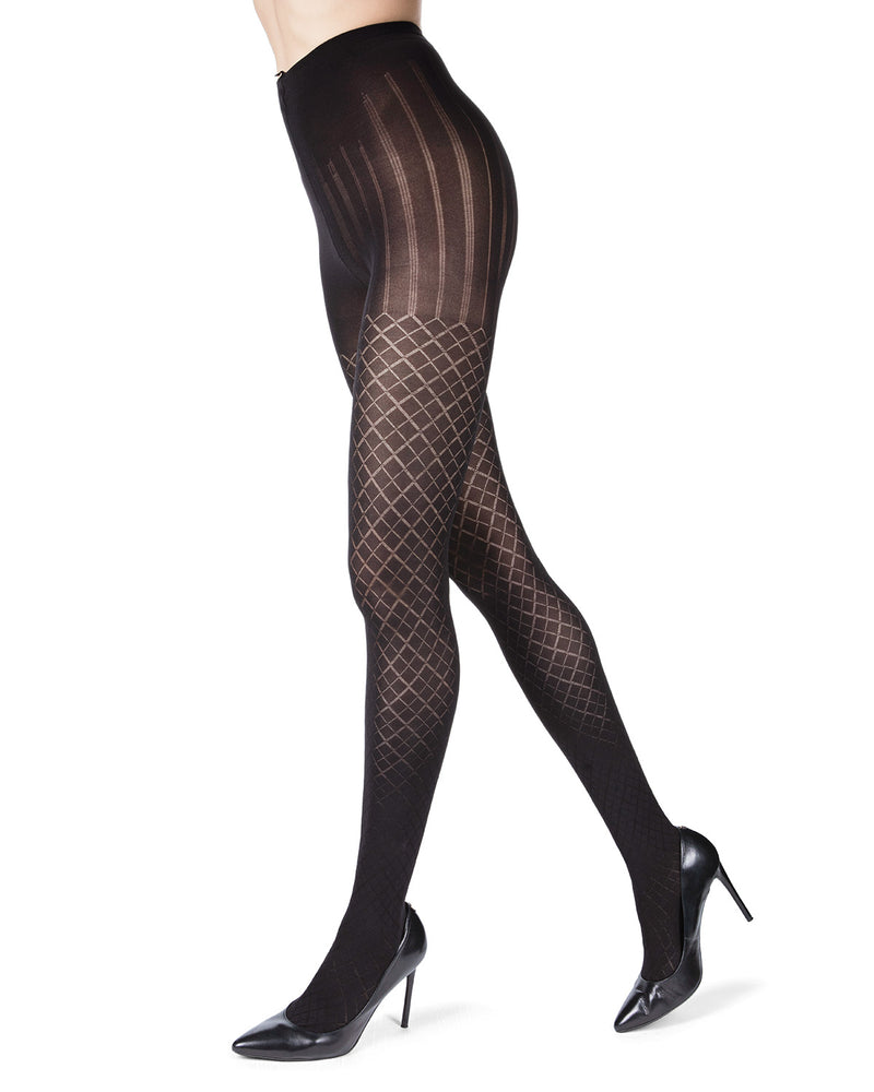 MeMoi Completely Opaque Control Top Tights Black Small/Medium at
