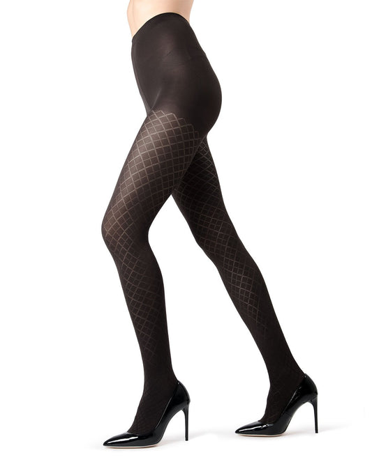 Diamond Argyle Control Top Tights : Color: Black