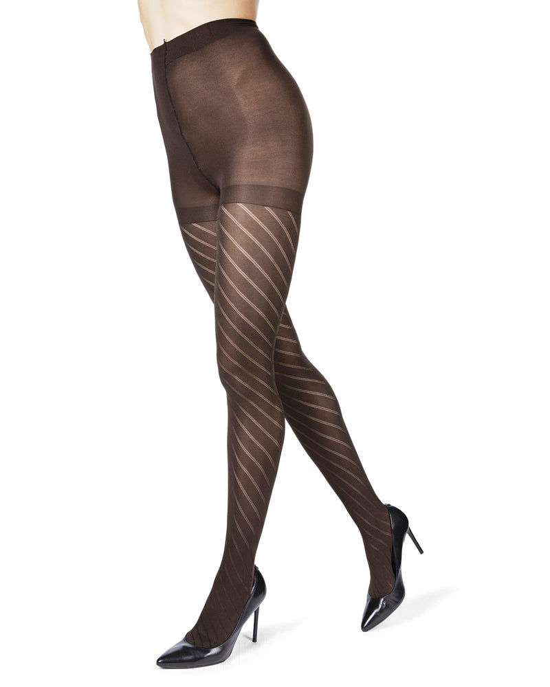 Spiral Opaque Control Top Tights