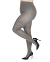 Queen Size Extra Wide Flat Knit Sweater Tights : Color: Medium Gray