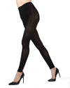 Sleek Footless Cotton Blend Sweater Tights : Color: Black