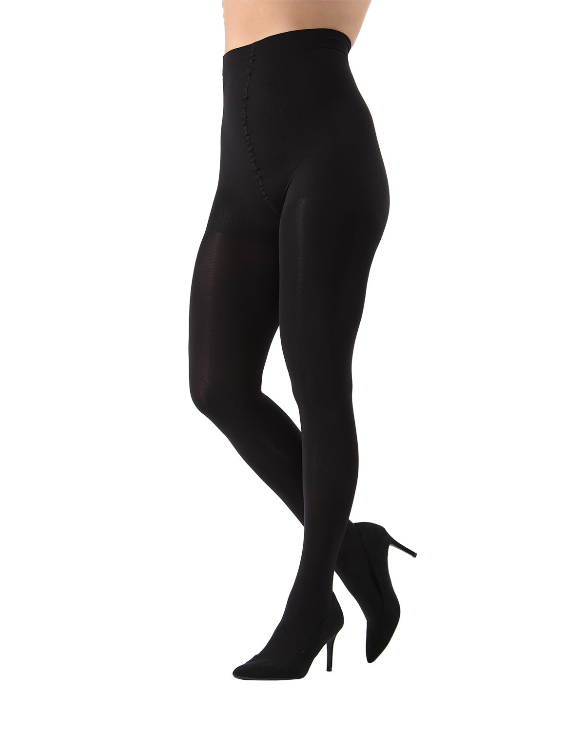 MeMoi 90 Denier Control Top Footless Tights Black Small/Medium at   Women's Clothing store