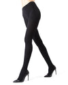 Women's Plush Lined Cozy Warm Winter Opaque Tights : Color: Black