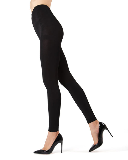 Women's Fleece Lined Footless Winter Tights : Color: Black