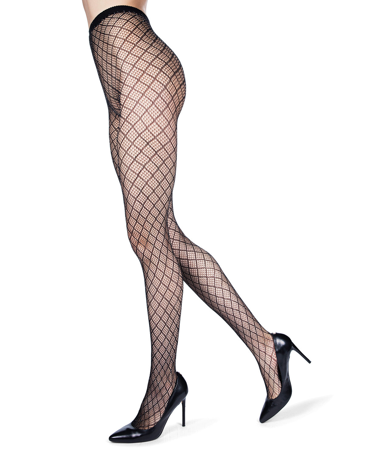 Infinite Diamond Lurex Net Tights : Color: Black/Silver