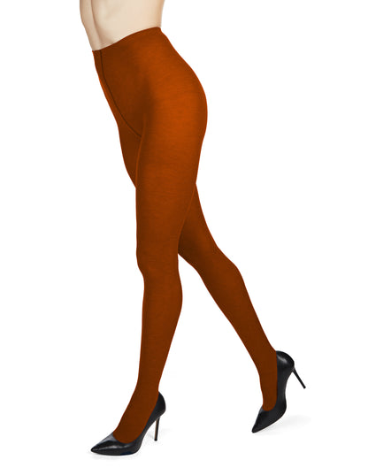 Soft Pima Cotton Tights with Comfort Waist : Color: Burnt Ochre