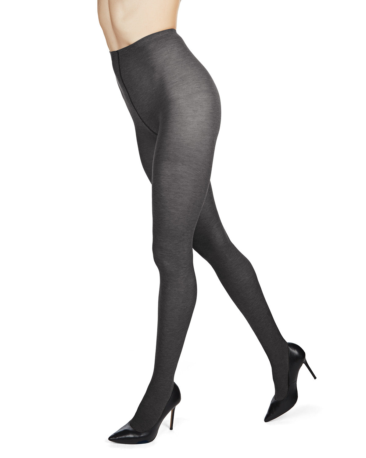 Soft Pima Cotton Tights with Comfort Waist : Color: Charcoal
