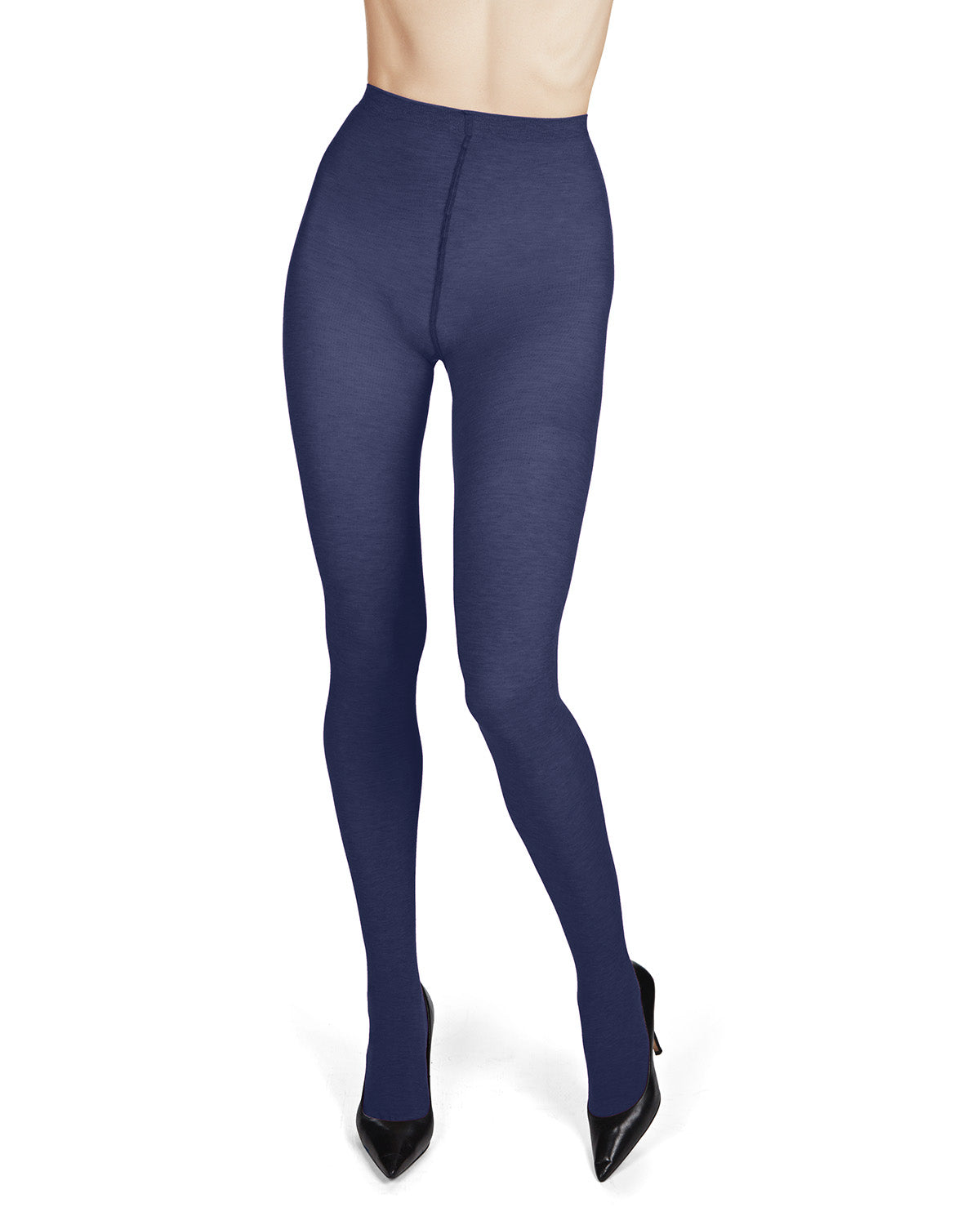 Soft Pima Cotton Tights with Comfort Waist : Color: Denim