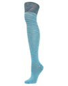 Wild Side Cotton Blend Over the Knee Socks : Color: Aqua