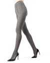 Juneau Diamonds Cotton Blend Sweater Tights : Color: Medium Gray Heather