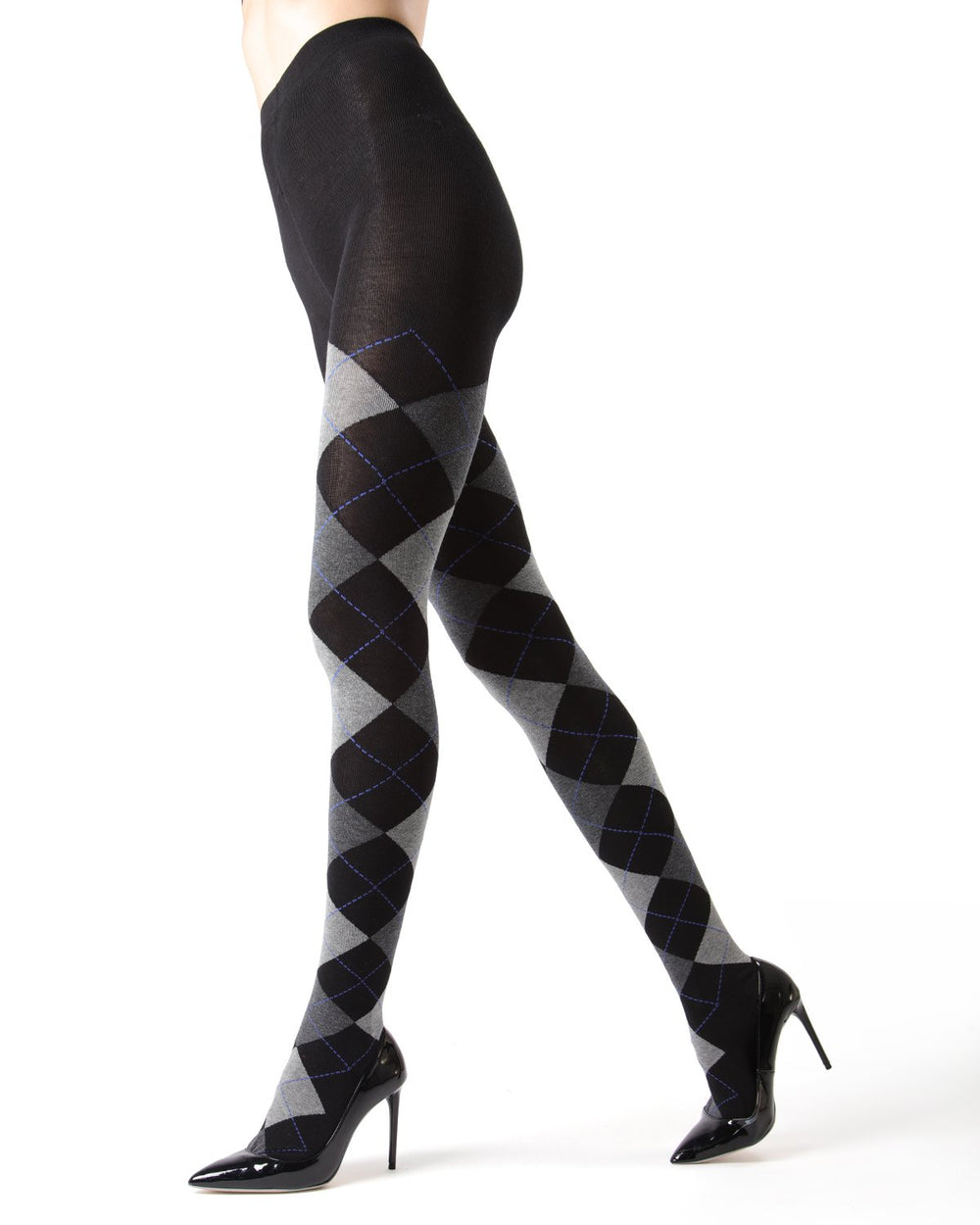 Textured Argyle Sweater Tights : Color: Dark Gray Heather