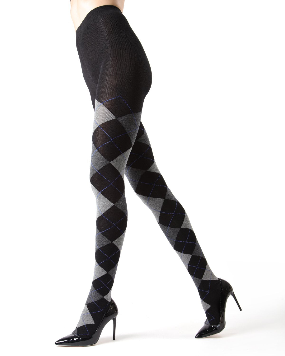 Textured Argyle Sweater Tights : Color: Dark Gray Heather