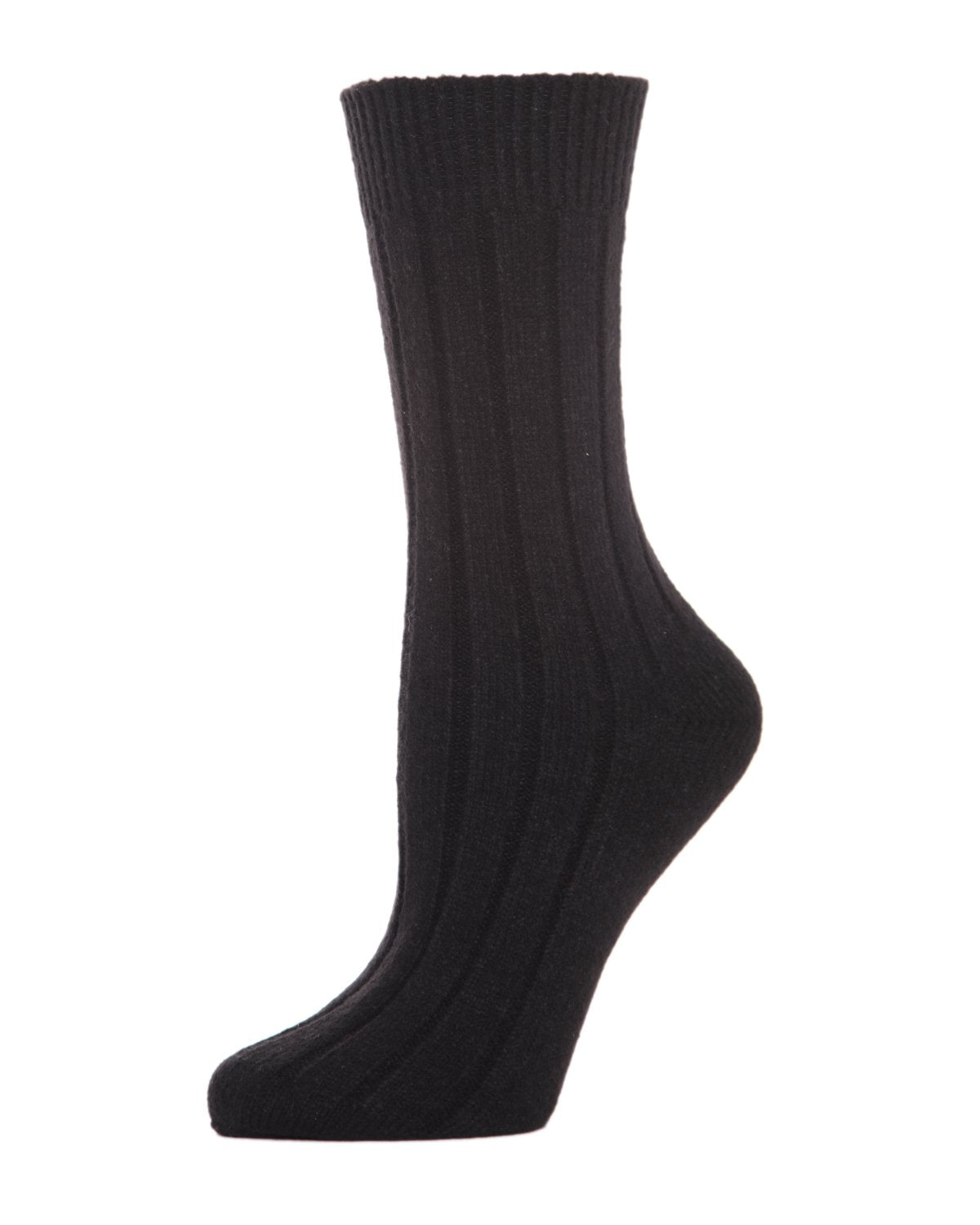 Women's Neutral Ribbed Knit Essential Boot Socks : Color: Black