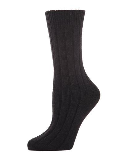 Women's Neutral Ribbed Knit Essential Boot Socks : Color: Black