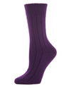 Women's Neutral Ribbed Knit Essential Boot Socks : Color: Blackberry Cordial