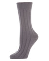 Women's Neutral Ribbed Knit Essential Boot Socks : Color: Pavement