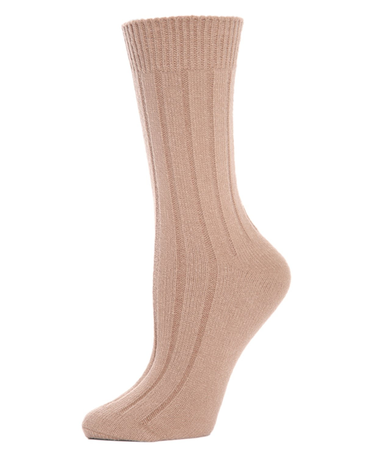 Women's Neutral Ribbed Knit Essential Boot Socks : Color: Tannin