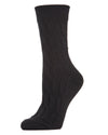 Women's Neutral Twisted Knit Essential Boot Socks : Color: Black