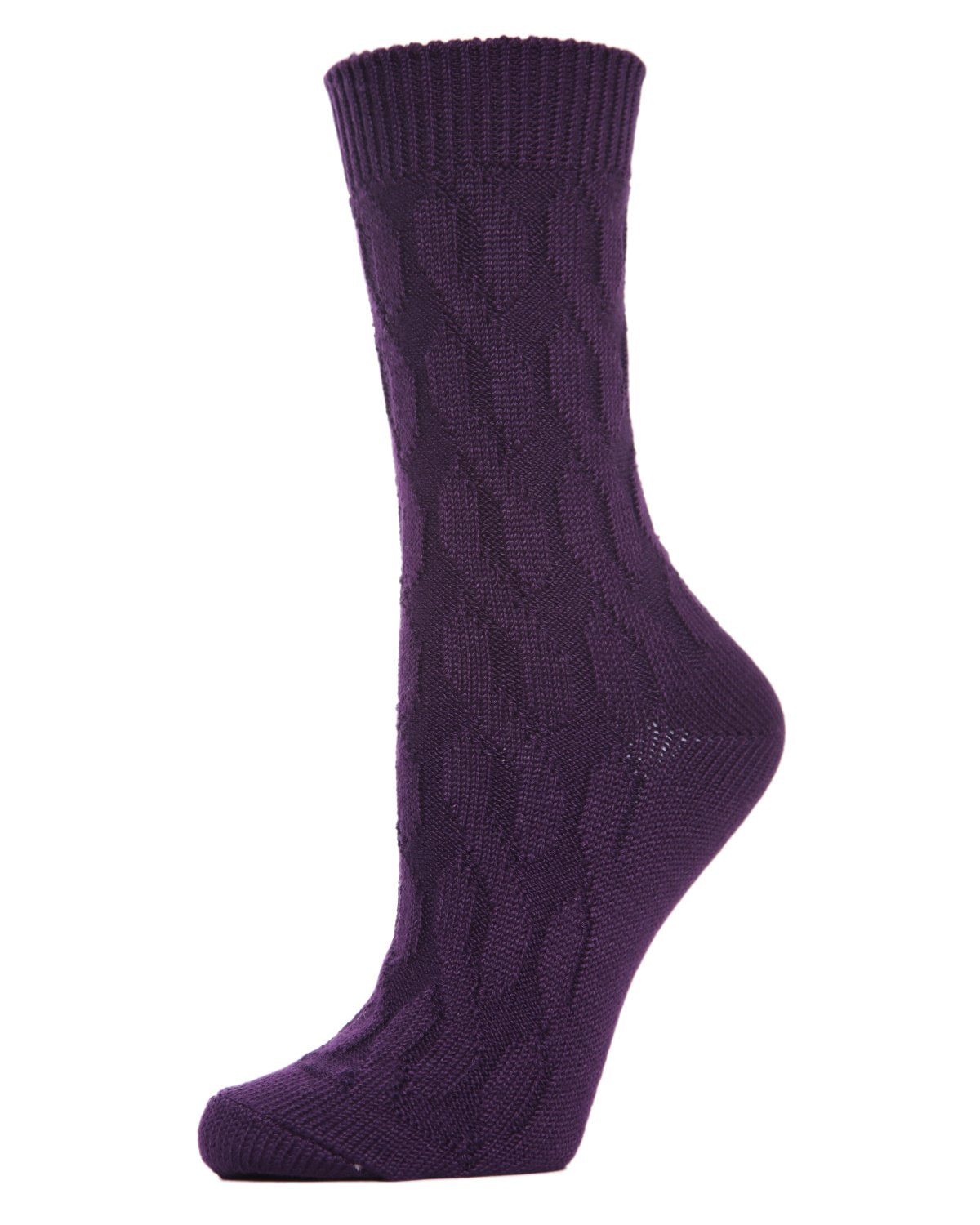 Women's Neutral Twisted Knit Essential Boot Socks : Color: Blackberry Cordial