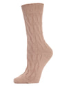 Women's Neutral Twisted Knit Essential Boot Socks : Color: Tannin