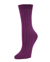 Women's Neutral Ribbed Knit Essential Boot Socks : Color: Italian Plum