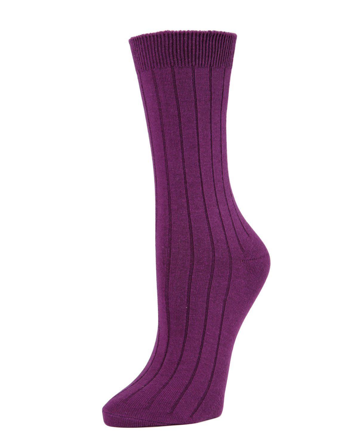 Women's Neutral Ribbed Knit Essential Boot Socks : Color: Italian Plum