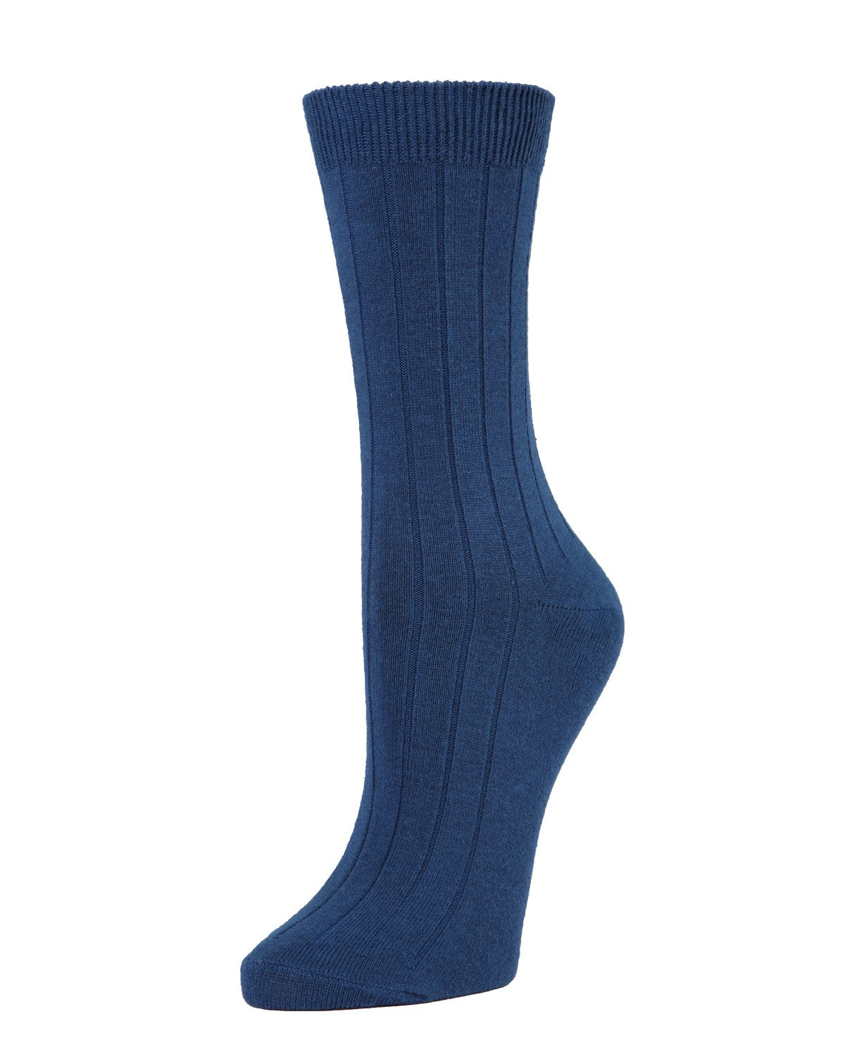 Women's Neutral Ribbed Knit Essential Boot Socks : Color: Majolica Blue