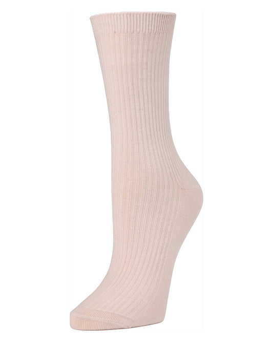 Women's Basic Ribbed Cotton Blend Crew Socks : Color: Khaki