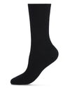 Women's 2 Pair Pack Bamboo Blend Flat Ribbed Crew Socks : Color: Black