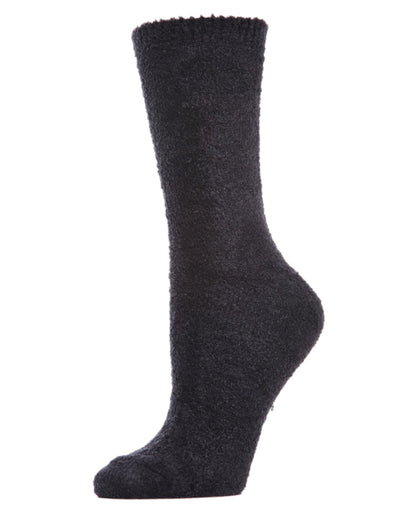 Soft & Cozy Cotton Blend Crew Length Boot Sock : Color: Black