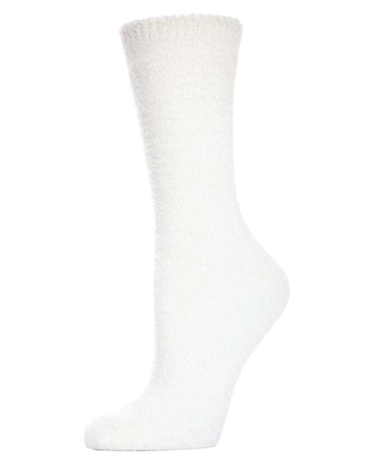 Soft & Cozy Cotton Blend Crew Length Boot Sock : Color: Winter White