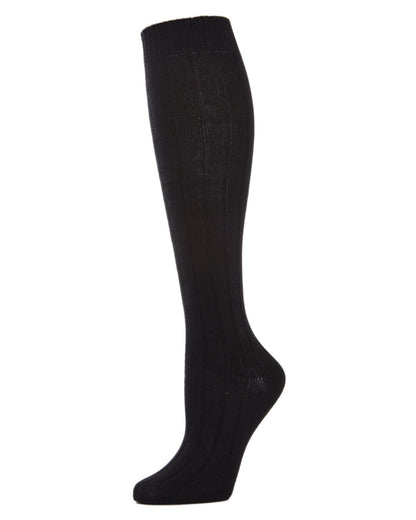 Ribbed Cotton Blend Knee High Socks : Color: Black