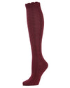 Cable-Knit Cotton Blend Knee High Socks : Color: Tawny Port