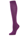 Women's Cotton Blend Solid Knit Knee High Socks : Color: Blackberry Cordial