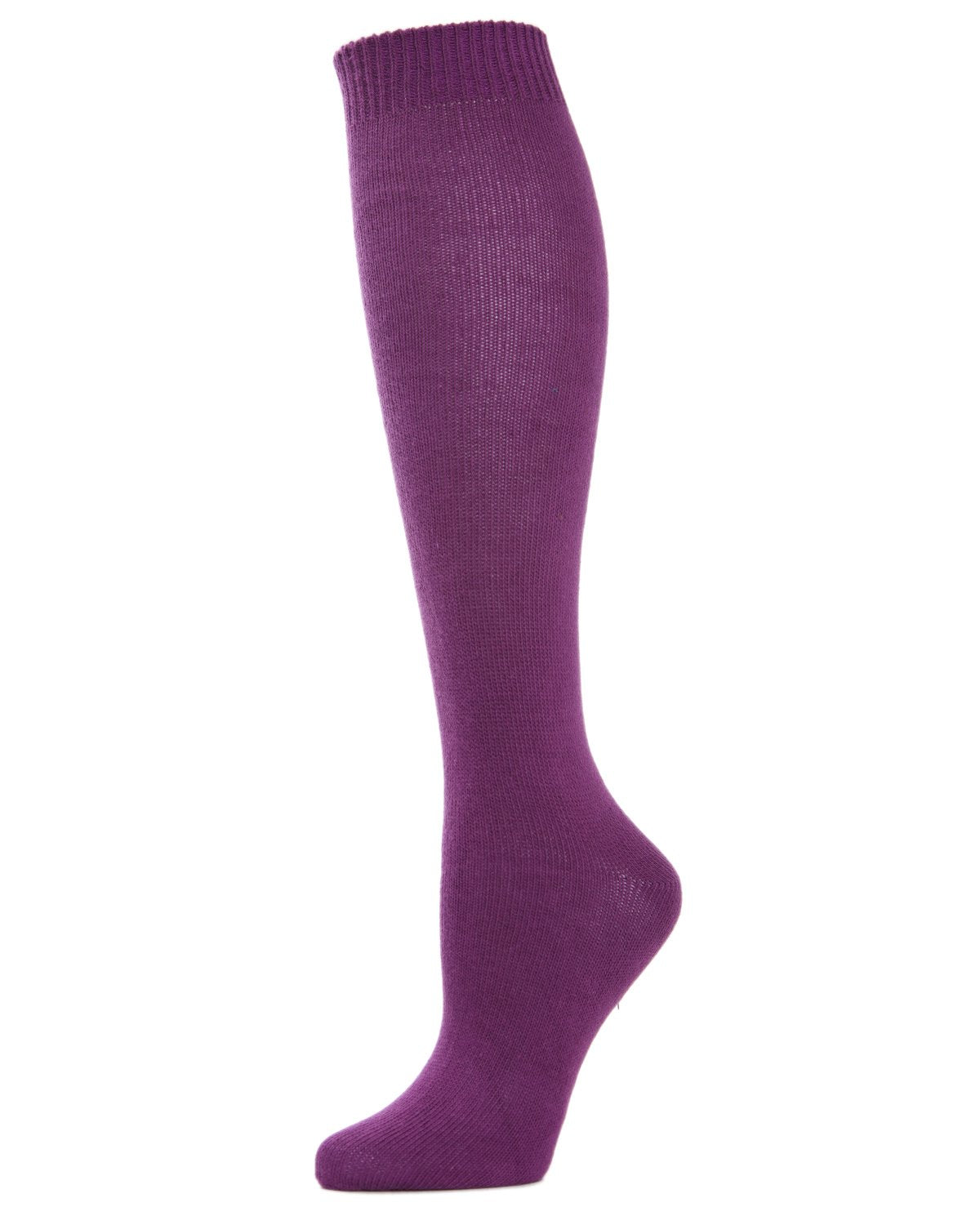 Women's Cotton Blend Solid Knit Knee High Socks : Color: Blackberry Cordial
