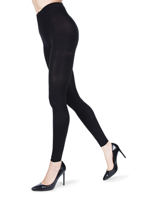 Women's 90 Denier Control Top Footless Tights : Color: Black
