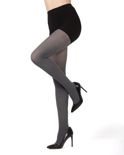 FirmFit Heather Control Top Opaque Tights : Color: Black