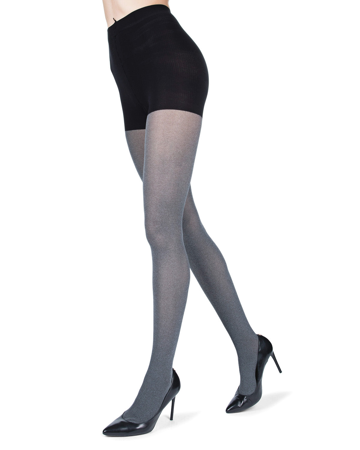 FirmFit Heather Control Top Opaque Tights : Color: Black
