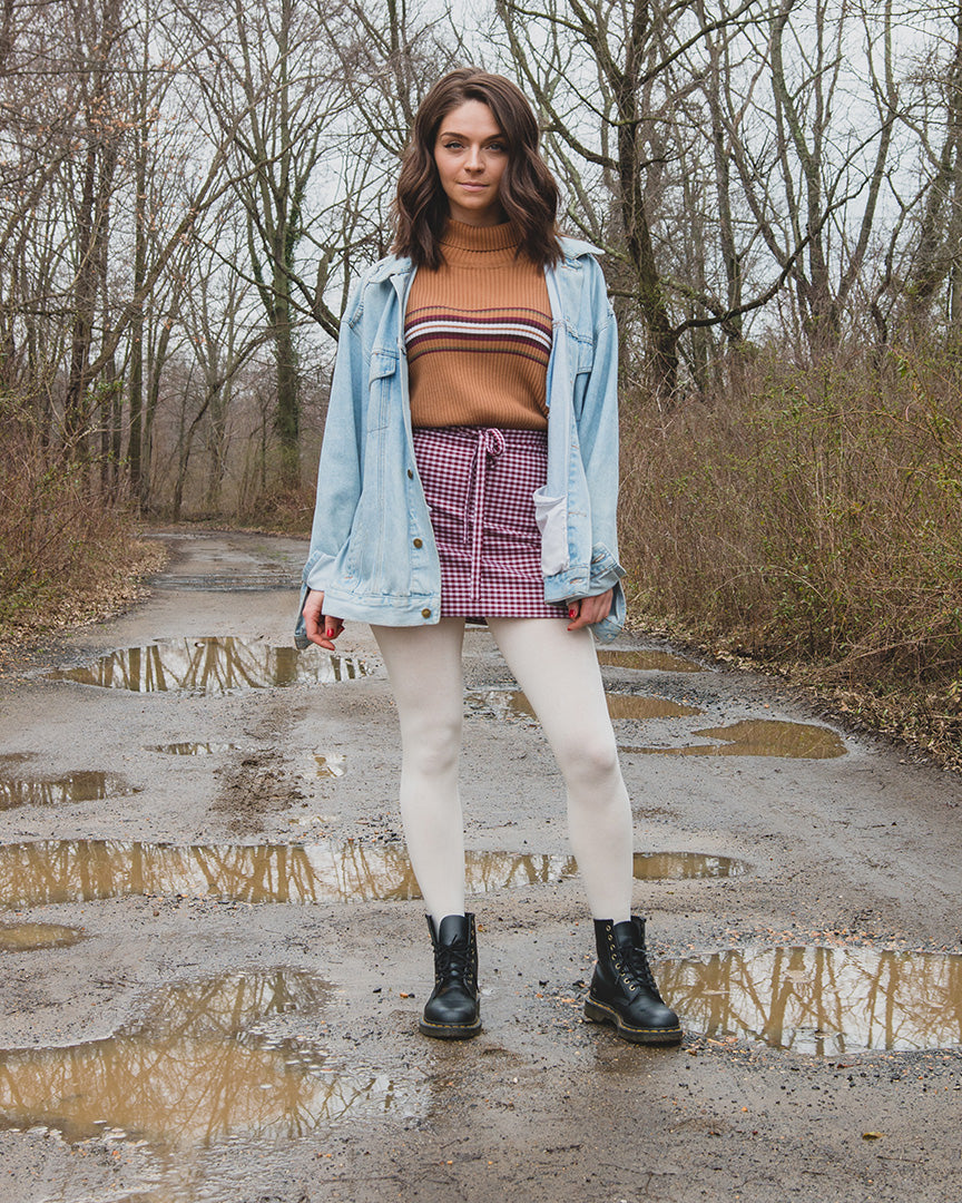 Women's Brooklyn Flat Knit Cotton Blend Sweater Tights : Color: Black