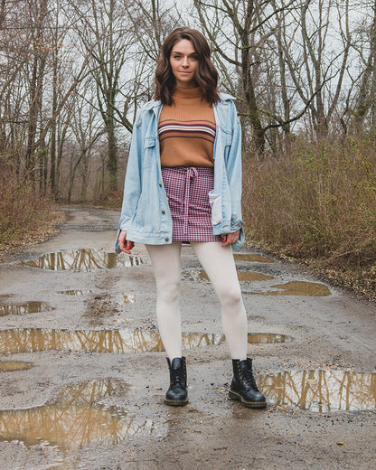 Women's Brooklyn Flat Knit Cotton Blend Sweater Tights : Color: Black