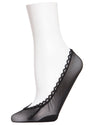 Women's Mesh and Lace No Show Liner Socks : Color: Black