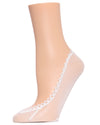Women's Mesh and Lace No Show Liner Socks : Color: White