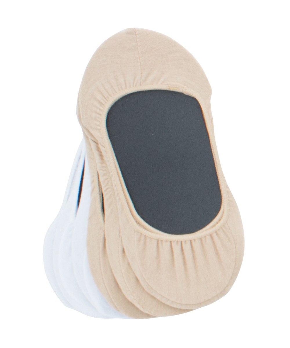Cotton Shoe & Sneaker Liners 6-Pack : Color: Nude/White