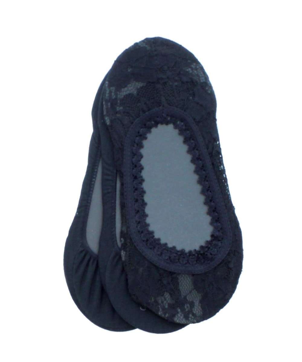 Lace Cotton Shoe Liners 3-Pack : Color: Black