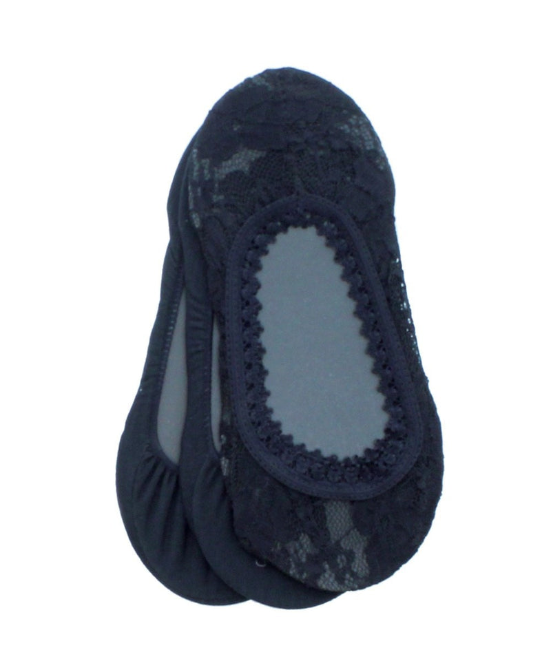 MeMoi Lace Cotton Shoe Liners 3-Pack