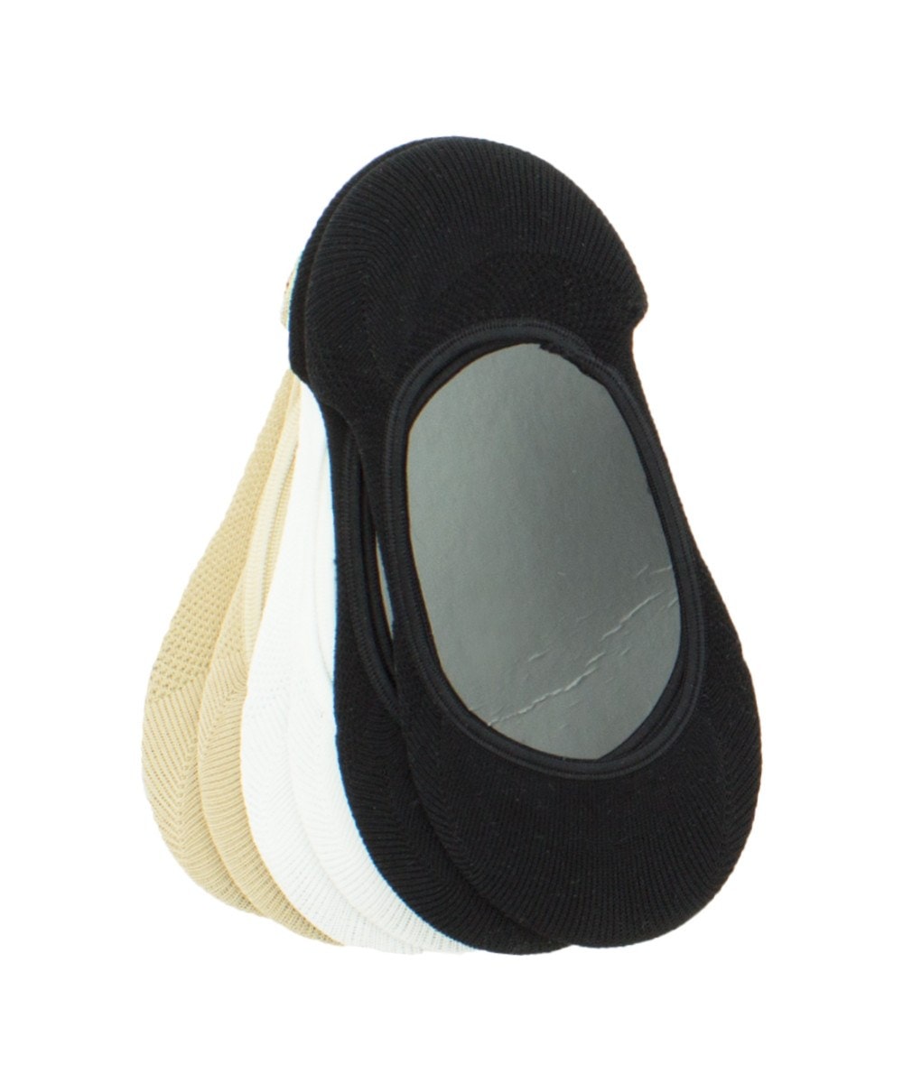 Women's Micro No-Show Liner Socks 6-Pack : Color: Black/White/Nude